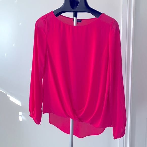 Vince Camuto ballon sleeve blouse in bright pink size S - Picture 2 of 6